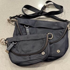 2 Lululemon All-Night Festival Crossbody 5L & 2L bundle - one strap BLACK/GOLD
